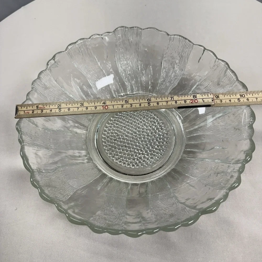 MCM Anchor Hocking Country Estate Clear Glass Sunflower‎ Dish 1960's